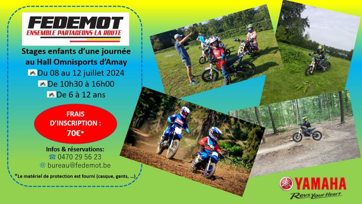 Juillet 2024 Stage motos thermiques et électriques pour les enfants de 6 à 12 ans
