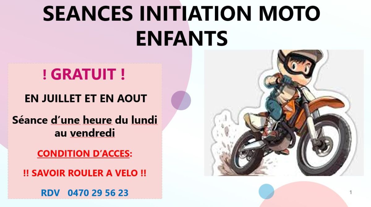 Initiation moto pour les enfants